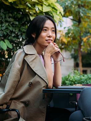 woman meeting outdoors